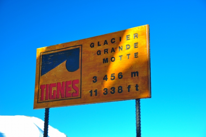 グランモッテ氷河エリアのサイン